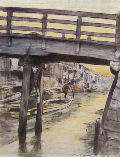 Un canale a Osaka da Mortimer Ludington Menpes